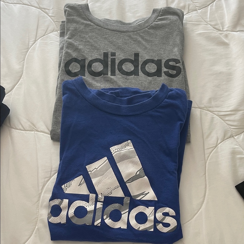Adidas Kids Gray and Blue Tees